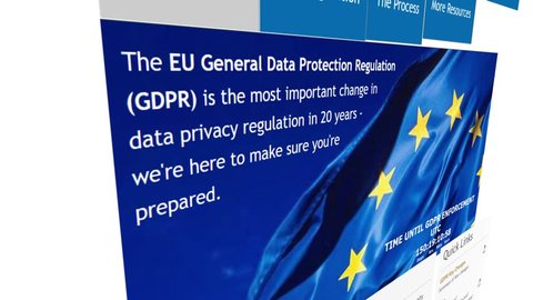 Khimki, Russia - December 25, 2017:  The homepage of the official website for EU GDPR (General Data Protection Regulation), on December 25, 2017.