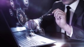 Virtual infographic about data protection and network. - Powered by Shutterstock - Get 15% off with code: PIKWIZARD15