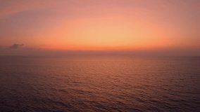 Aerial view Nature sea sunset background,Tropical sea at sunset or sunrise over sea video 4K,Colorful sky in golden hour amazing seascape,Dramatic sunrise wonderful sky nature seascape