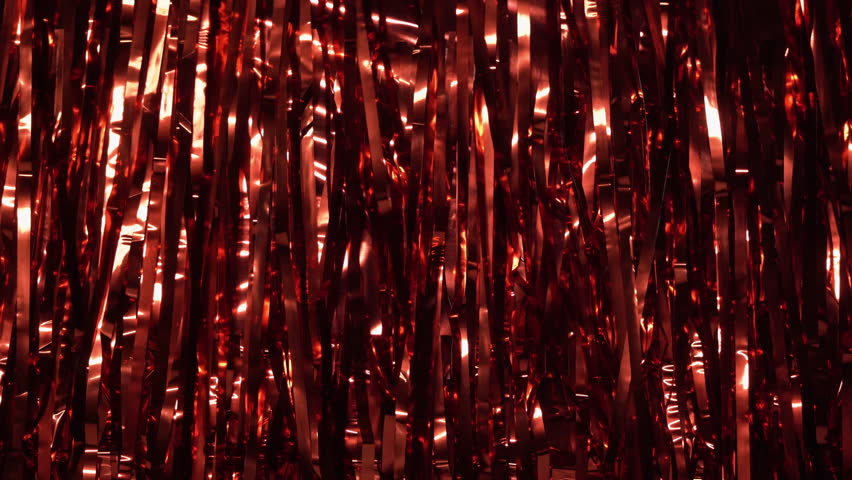 Red foil curtain shimmer, glitter Tinsel Curtains. Birthday Party and Christmas Decoration