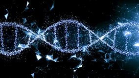 Genetic Code Unveiled Stock Video Displays the Intricate Dance of Horizontal DNA Patterns, Circulating and Rotating in Mesmerizing Precision. Ideal for Scientific, Medical, and Educational Project