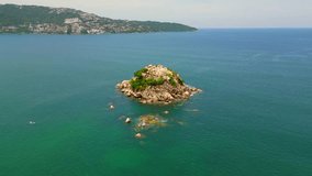 Exploration from Above: Traveling Drone Footage of El Morro Islet, Mexico