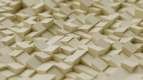 Abstract dynamic cubic looped wave of yellow wooden cubes blocks squares bricks 3D shapes moving up down seamless loop render animation modern design wallpaper many box cylinders presentation backdrop - Powered by Shutterstock - Get 15% off with code: PIKWIZARD15
