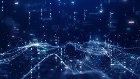 Digital information technology concept. Cybersecurity and protection system from online crime threats. Data Analytics or Data Science. Binary code polygons connected on dark blue background. - Powered by Shutterstock - Get 15% off with code: PIKWIZARD15