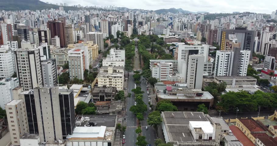 Belo Horizonte Aerial View Big City in Brazil