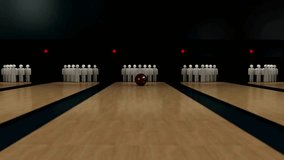 4K Ultra HD Video: Perfect Bowling Strike - Precision and Excitement in Every Roll	