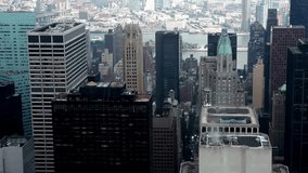 4K Ultra HD Aerial View: Manhattan Skyscrapers - Modern Cityscape Marvels in New York	