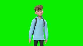 Happy teen boy 3d cartoon video
