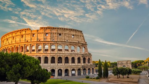Rome Colosseum (Roma Coliseum) sunrise timelapse, Rome, Italy 4K Time lapse
