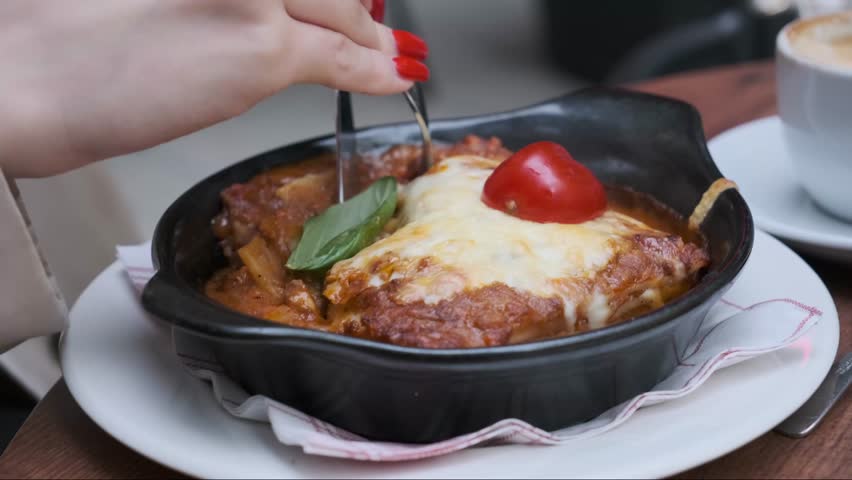 Healthy hearty lunch concept. Business lunch in an urban environment. A woman