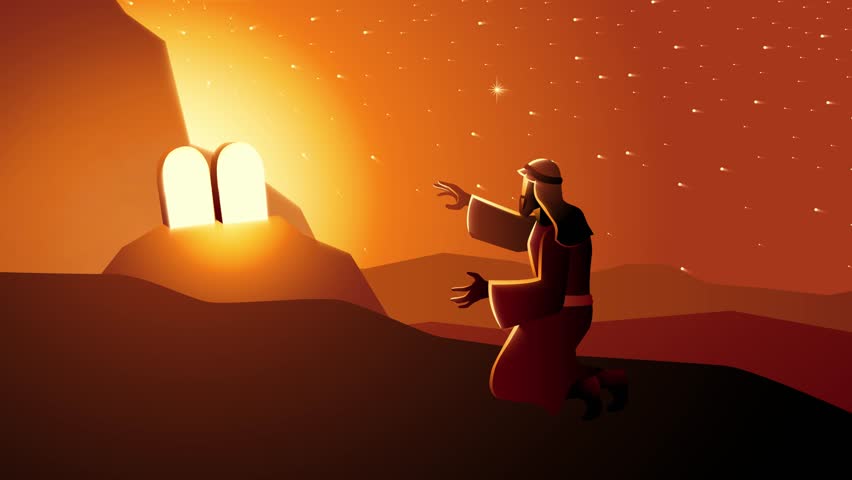 Biblical motion graphic series, Moses received the Ten Commandments