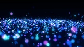 Abstract cg blue and violet dots wave form polygonal space. 3d rendering.