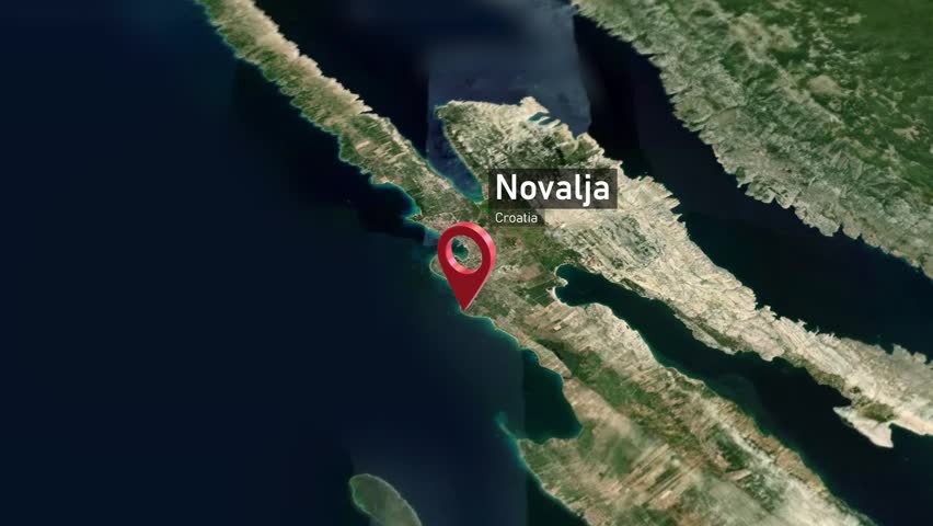 Novalja City Map Zoom (Croatia) from Space to Earth
