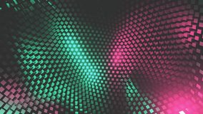 Abstract background of pink cyan rotating cubes. vj loop blocks rotation. Surface of rectangles. 3d animation of seamless loop for live concert music video. Magenta squares loop for backdrops. VFX - Powered by Shutterstock - Get 15% off with code: PIKWIZARD15