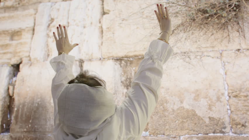 A Woman In A White Robe Is Reaching Up To The Sky Historical Site Documentary Photography Faith Royalty-Free Stock Footage #3423282559