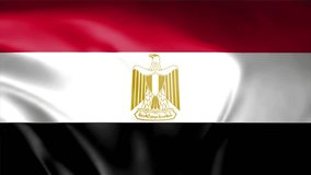 Beautiful Egypt flag video. 3d  Egypt Flag Slow Motion video. Egypt Flag Blowing Close Up. Flags Motion Loop 4K resolution  Background. flag Closeup 4K video