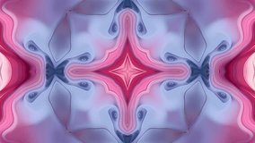 Abstract color background with symmetrical repeating patterns. Seamless looping animation.