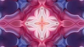 Abstract color background with symmetrical repeating patterns. Seamless looping animation.