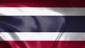 Beautiful Thailand flag video. 3d  Thailand Flag Slow Motion video. Thailand Flag Blowing Close Up. Flags Motion Loop 4K resolution  Background. flag Closeup 4K video
