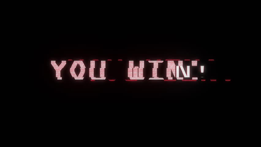 videogame you win text on old Stock Footage Video (100% Royalty-free