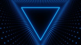 Blue neon triangle frame with waves of dots loop animation - Powered by Shutterstock - Get 15% off with code: PIKWIZARD15