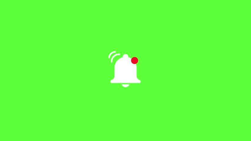 4K motion graphics animation of bell notification icon on chroma key green screen background. - Powered by Shutterstock - Get 15% off with code: PIKWIZARD15