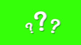 question mark animation pop up question mark flat and 3d green screen alpha looping 4k question mark confused dizzy - Powered by Shutterstock - Get 15% off with code: PIKWIZARD15