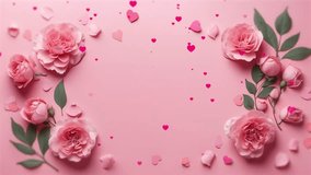 Happy valentines day greeting animation text. Beautiful and romantic valentine video. 4K looping video