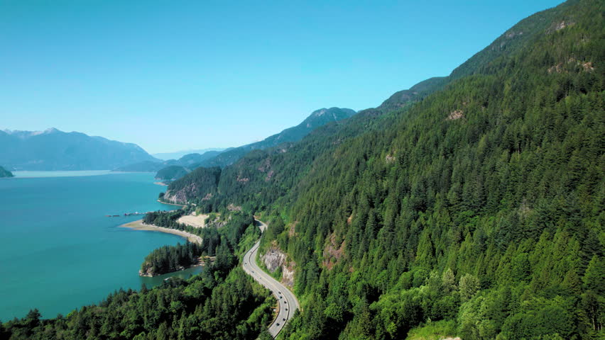 Sea to Sky Highway to Whistler Canada Aerial View