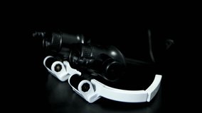 glasses 2XLED watch jeweler repair loupe on black background