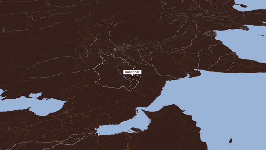 Rotating map of Kandahar, Afghanistan Royalty-Free Stock Footage #3423757315