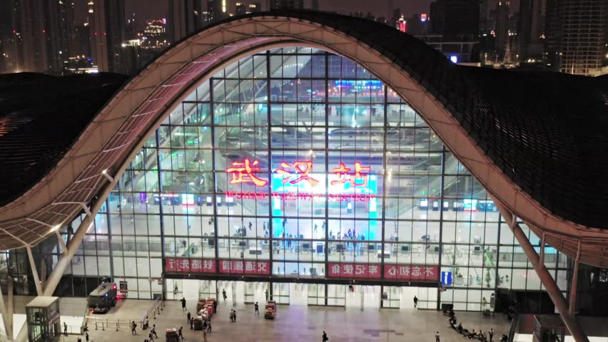 Wuhan railway station.  Wuhan railway station is the biggest transportation hub in the central China.
