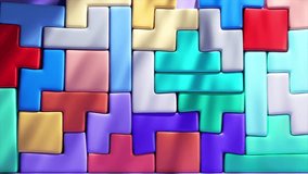 Glossy 3D animation of interlocking puzzle pieces in a seamless, colorful tessellation. 3D Illustration - Powered by Shutterstock - Get 15% off with code: PIKWIZARD15