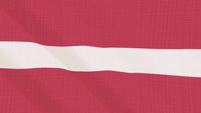 Latvia flag waving in the wind. Background with rough textile texture. Animation loop. Element for web site, presentation, import into video.