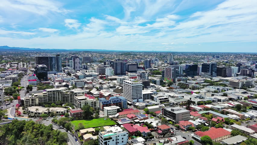 Brisbane, Australia: Aerial view of capital city of Australian state of Queensland