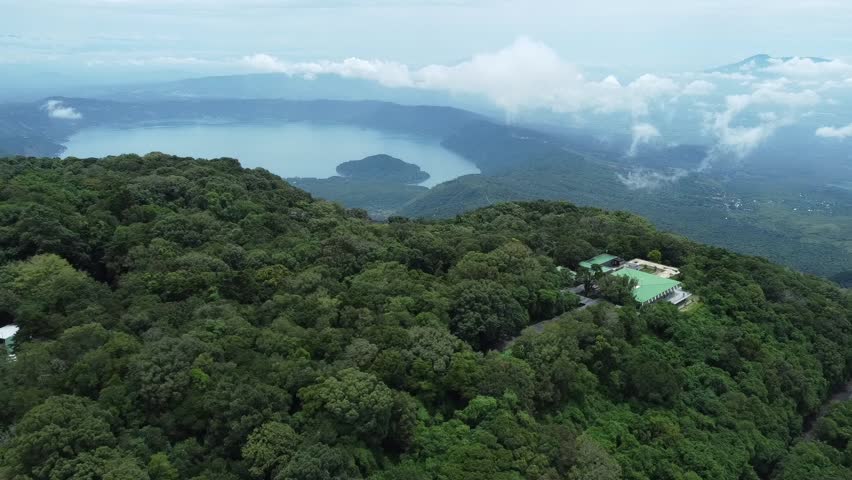 Aerial shot from Cerro Verde volcano in Santa Ana El Salvador