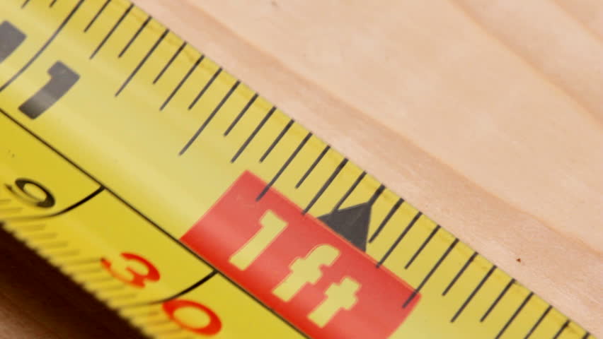 Tape measure on wood