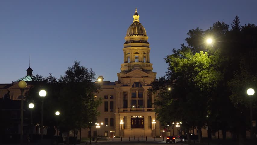 The State Capitol Building at night, Cheyenne Wyoming, USA