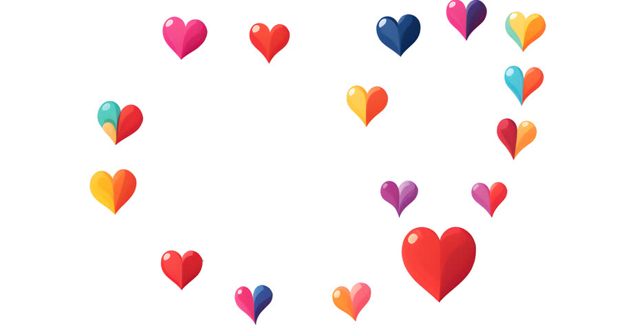 floating icon love for valentine day 4K Transparent Background.mov