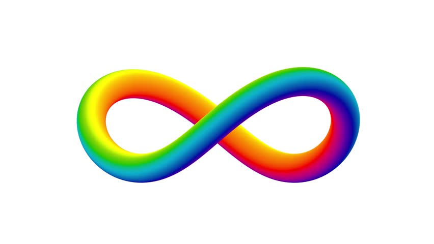  looped 3d animation rotating infinity sign
