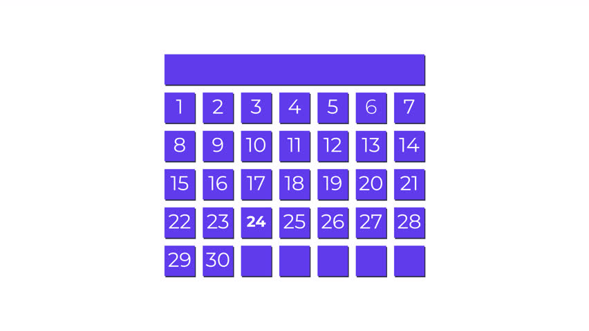 24th April calendar icon animation. Alpha matte with transparent background 4K resolution. Royalty-Free Stock Footage #3424845109