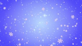 Flying decorative snowflakes. Winter, Christmas, New Year. Blue artistic background. Available in high-resolution and several sizes to fit the needs of your project. 3D animation