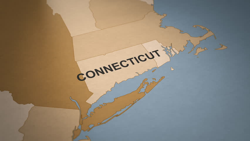 Old Paper Map of Connecticut