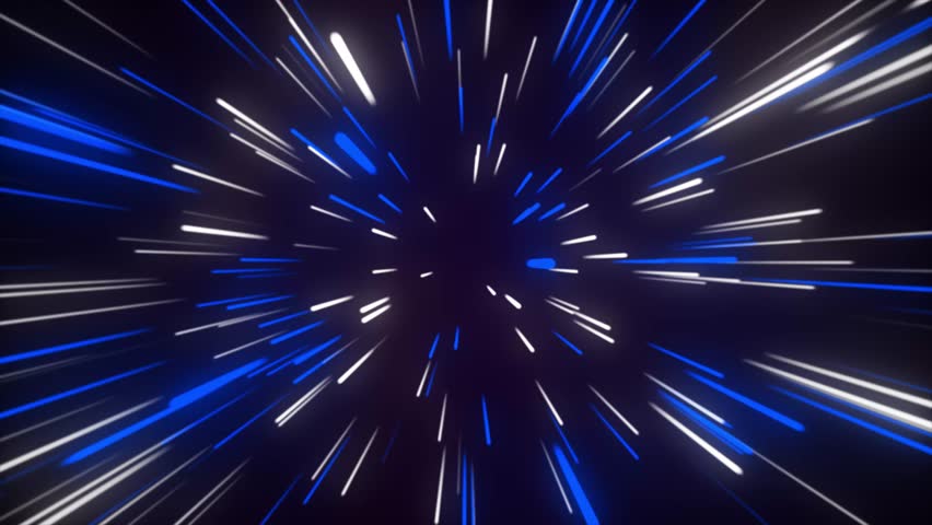 Space Travel Through Stars Trails White-Blue Color. Beautiful Abstract Hyperspace Jump. Digital Design Concept. Looped 3d Animation of Glowing Lightspeed Lines 4k UHD 3840x2160. Royalty-Free Stock Footage #3425013071