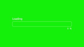 Loading animation, Green screen Loading bar downloading bar loading screen pixelated progress animation Loading Transfer Download 0-100%.