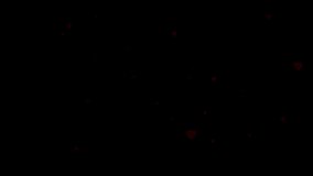 Red love hearts animation background. Valentine's day, love story, love. hearts slow motion flying on the black background.