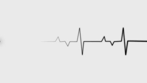 4k animation heart beat with line on background. 4k seamless loop animation	 Video de stock