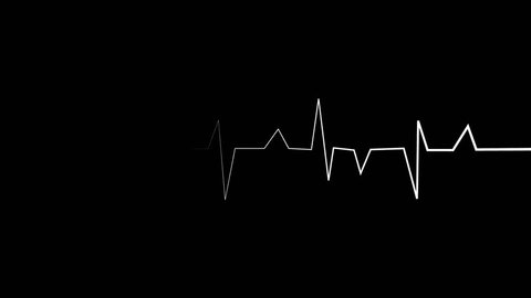 4k animation heart beat with line on background. 4k seamless loop animation	 Video de stock