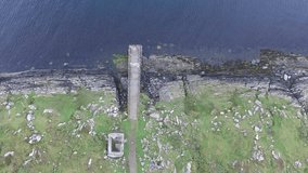 Aerial view of the forgotten pier between Ardfern and Craignish point, Scotland