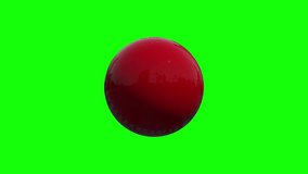 3D cricket ball slowly rolling on the spot. A shiny red cricket ball in a continuous loop roll is perfect for sports advertising. 4K clip at 30 fps for smooth motion with a green screen.